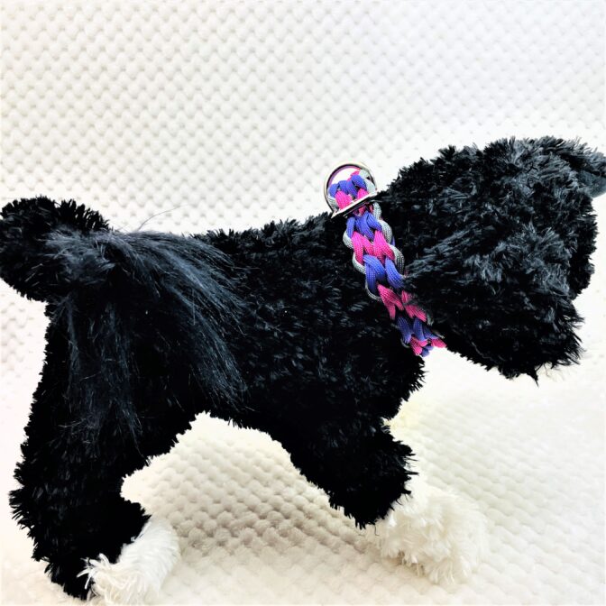 [公式]マクラメ編み＃181ダブルハート編み小型犬首輪