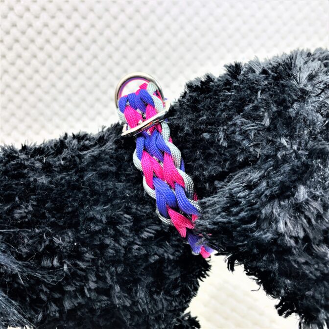 [公式]マクラメ編み＃181ダブルハート編み小型犬首輪