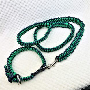 [公式]セレブ愛用セレブ犬首輪＃34パラコード編み犬首輪中型犬用首輪＆リードセット