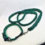 [公式]マクラメ編みのサメの歯編みサイズフリー首輪とリードセット