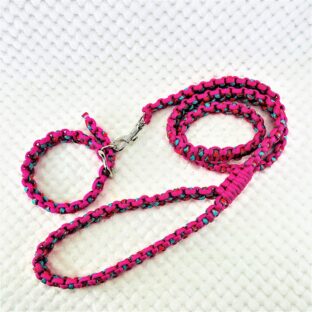 [公式]セレブ愛用セレブ犬首輪#170パラコード編み犬首輪小型犬用首輪＆リードセット