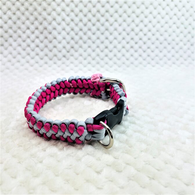 [公式]＃34マクラメ編みサイズ調節可能ワンタッチ首輪小型犬用-2