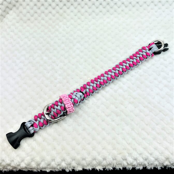 [公式]＃34マクラメ編みサイズ調節可能ワンタッチ首輪小型犬用-2