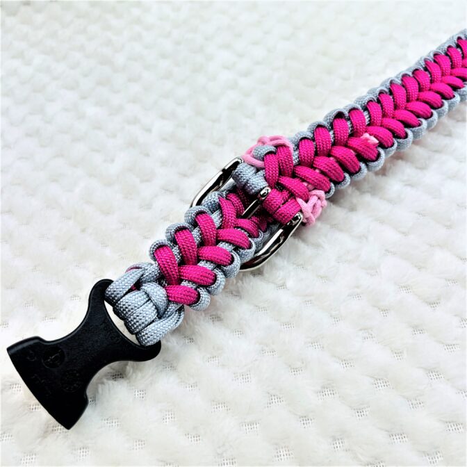 [公式]＃34マクラメ編みサイズ調節可能ワンタッチ首輪小型犬用-2