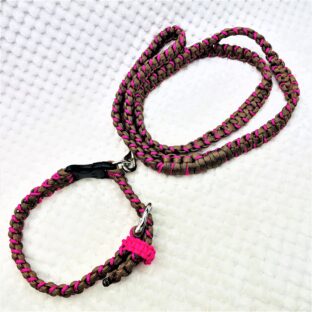 [公式]セレブ愛用セレブ犬首輪#10パラコード編み犬首輪中型犬用首輪＆リードセット