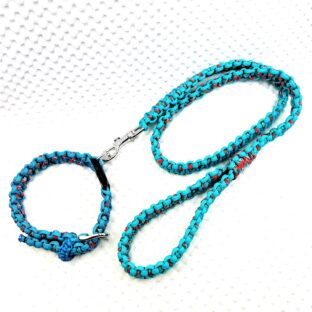 [公式]セレブ愛用セレブ犬首輪#170パラコード編み犬首輪中型犬用首輪＆リードセット