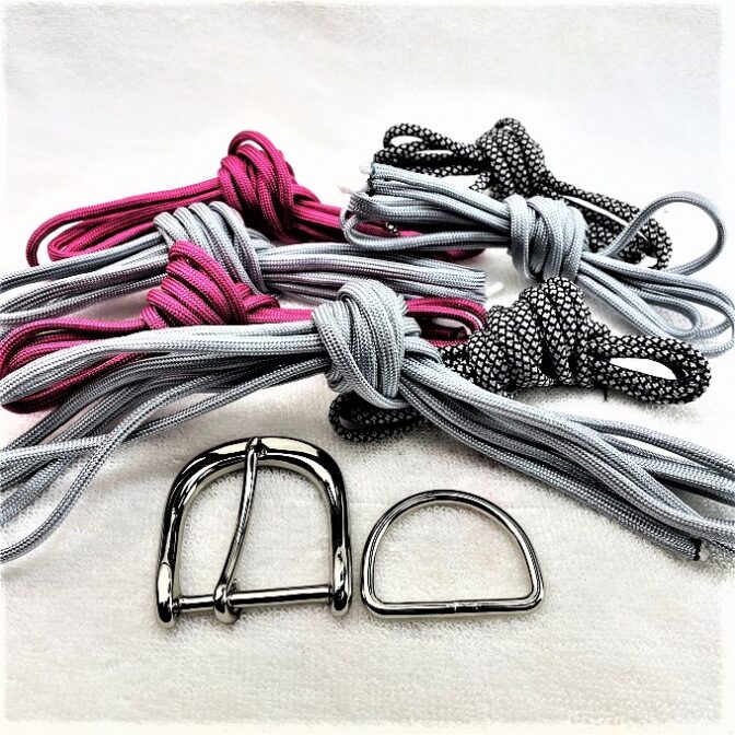 [キット]犬猫達の皮膚に優しい首輪＃184トリプルハート編み中型・大型犬首輪