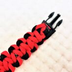 [公式]マクラメ編み＃188 赤と黒のポチポチ模様の小型犬首輪