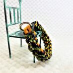 [キット]マクラメ編み#189 オレンジと緑まだらの小型犬用首輪