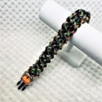 [公式]マクラメ編み#189 オレンジと緑まだらの小型犬用首輪