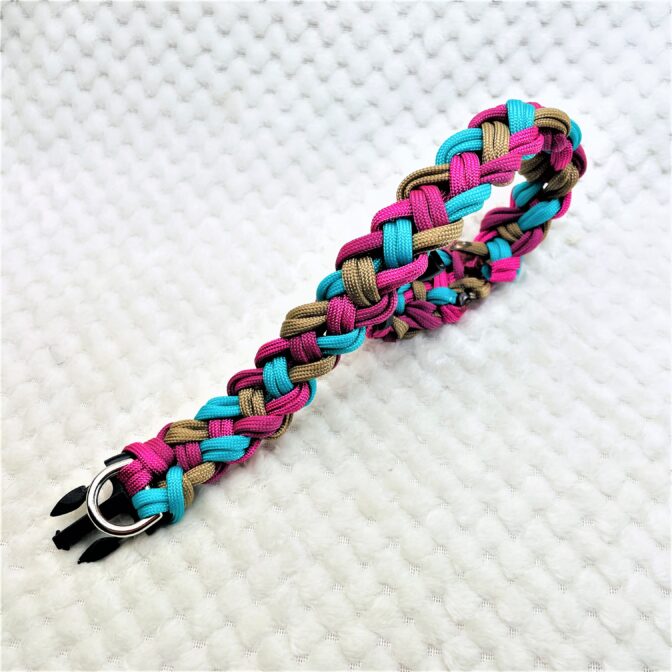 [公式]マクラメ編み＃194春めき色の中型犬用首輪