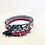 「公式」マクラメ編み＃196 クロスが2列並び中型・大型犬用首輪