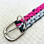 「公式」マクラメ編み＃196 クロスが2列並び中型・大型犬用首輪