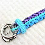 [キット]マクラメ編み#197 3色3列クロス編み小型犬用首輪