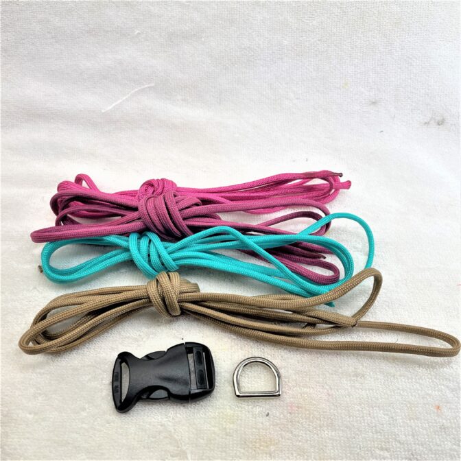 [キット]マクラメ編み＃194春めき色の中型犬用首輪