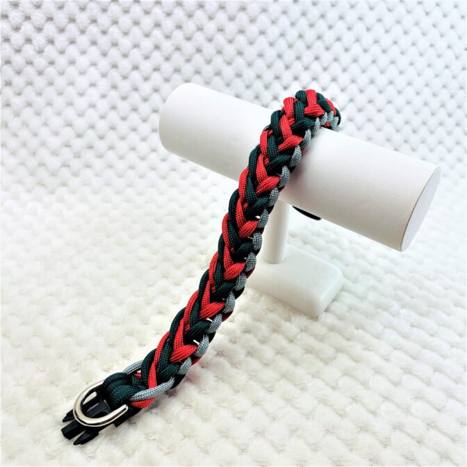 [パラコードでマクラメ編み]＃202 3色使いの小型犬首輪作り方