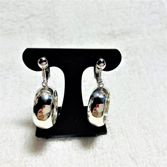 [公式]シルバー・シンプルスッキリリングイヤリング　ピアスまたはイヤリング