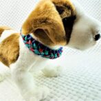 [マクラメ編み首輪]＃210 変則的ロープ刺し編み小型犬首輪　