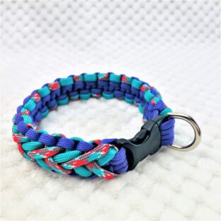 [公式]マクラメ編み首輪＃210 変則的ロープ刺し編み小型犬首輪　