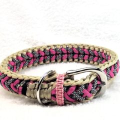[パラコードでマクラメ編み]#211 プロスティモヒート中、大型犬用首輪　macrame braided dog collar