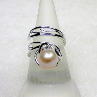 シルバーFPRs3フリーサイズ淡水パールリング