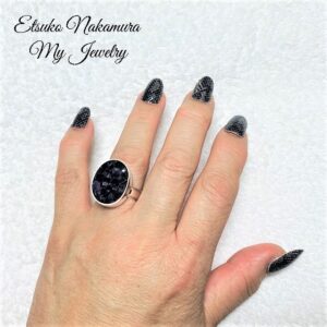 アメシスト原石縦向きリング