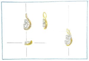 ジュエリーデザイン画ヘッド