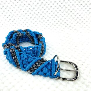 [公式]パラコードでマクラメ編み犬首輪#236 オリジナルの模様編み構成による大型犬用