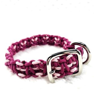 [公式]パラコードマクラメ編み犬首輪＃240平結びだけで作る小型犬首輪