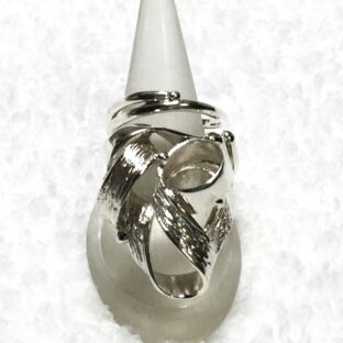 クルクル巻かれ華やか　シルバーフリーサイズリング FR大46