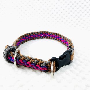 [公式]パラコードでマクラメ編み犬首輪＃137サイズ調節可能なワンタッチ着脱首輪