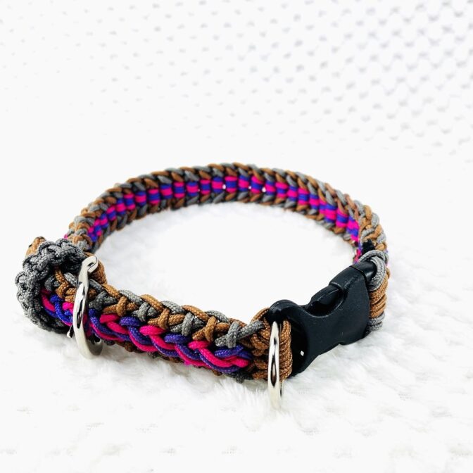 マクラメ編み犬首輪サイズ調節可能ワンタッチ着脱