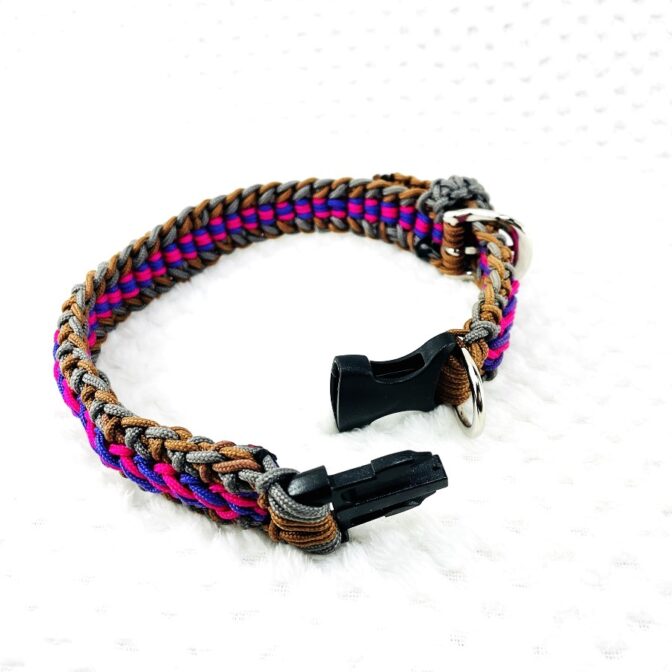 マクラメ編み犬首輪サイズ調節可能ワンタッチ着脱