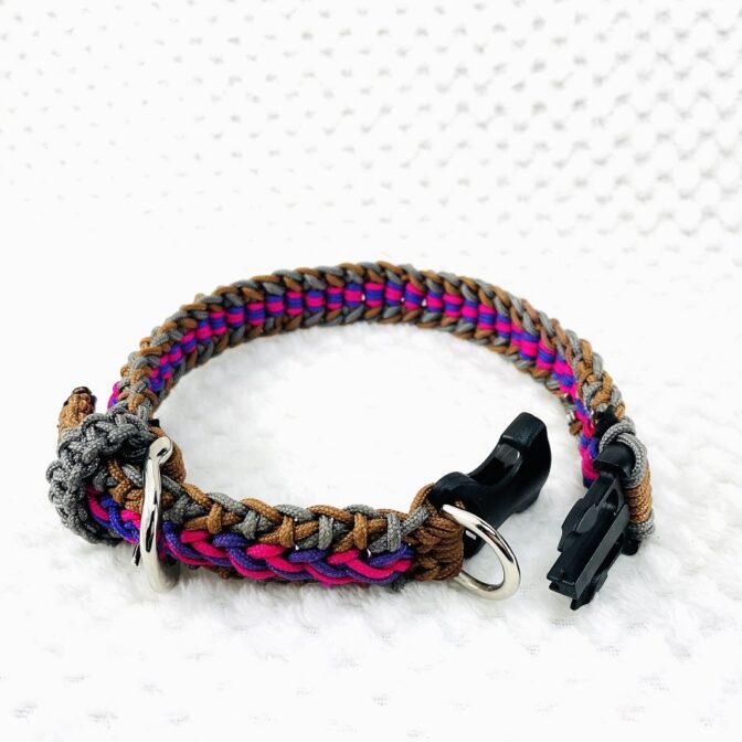 マクラメ編み犬首輪サイズ調節可能ワンタッチ着脱