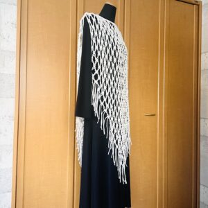 マクラメ編みベスト横向き