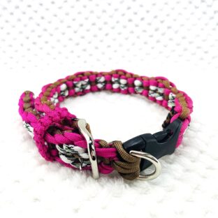 [公式]パラコードでマクラメ編み犬首輪#244 サイズ調節可能ワンタッチ着脱首輪