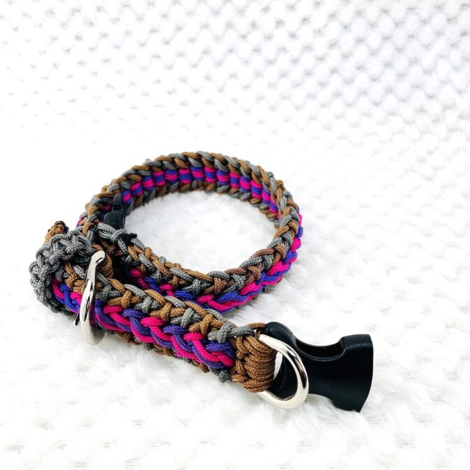 マクラメ編み犬首輪サイズ調節可能ワンタッチ着脱
