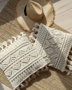 マクラメ編みクッションカバー