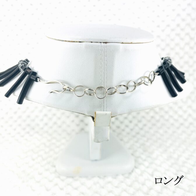黒サンゴと水晶のチョーカー＆ロングネックレス裏側画像