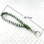 マクラメ編みキーホルダーグリーンと白持ち手の寸法