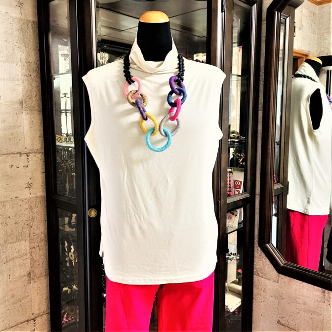 コットンロープでマグネット付きカラフルネックBマネキン装着