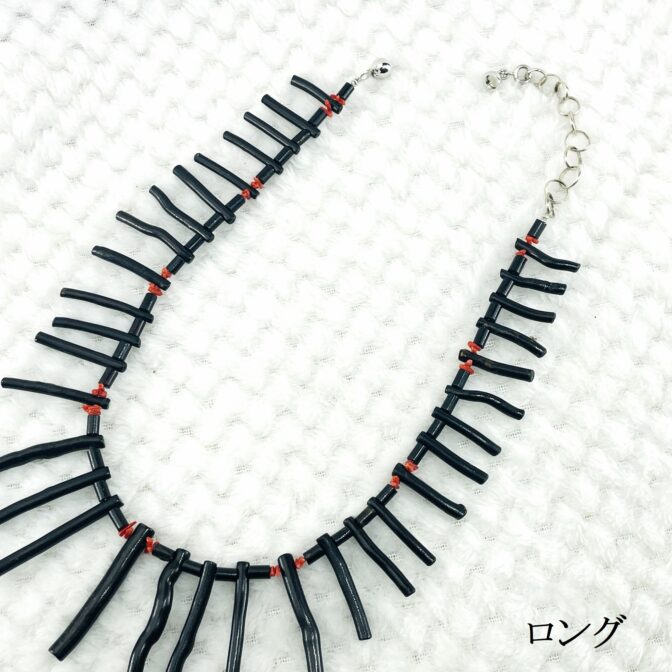 黒枝サンゴと赤細枝サンゴのチョーカー＆ロング全体画像