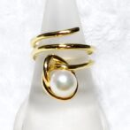 K18フリーサイズ淡水パールリングFPRs1正面