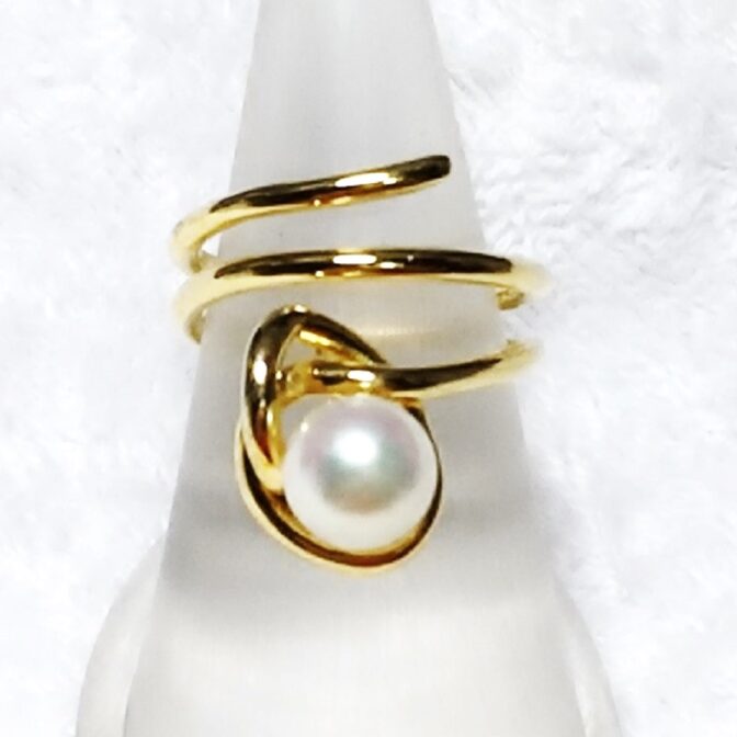 K18フリーサイズ淡水パールリングFPRs1正面