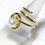 K18フリーサイズ淡水パールリングFPRs1側面左向き