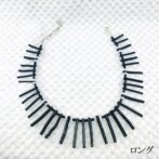 黒サンゴと水晶のチョーカー＆ロングネックレス真上から画像