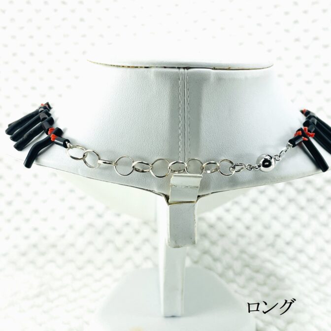 黒枝サンゴと赤細枝サンゴのチョーカー＆ロング後画像