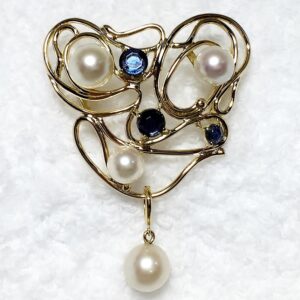 IMG_6282 | エツコナカムラ・アクセサリーブランド|舞ジュエリー K18ブローチ&ヘッドにパール下げる