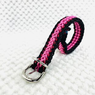[パラコード編み犬首輪]＃257さわやかピンク小型犬首輪