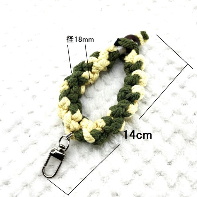 マクラメ編みキーホルダー寸法入